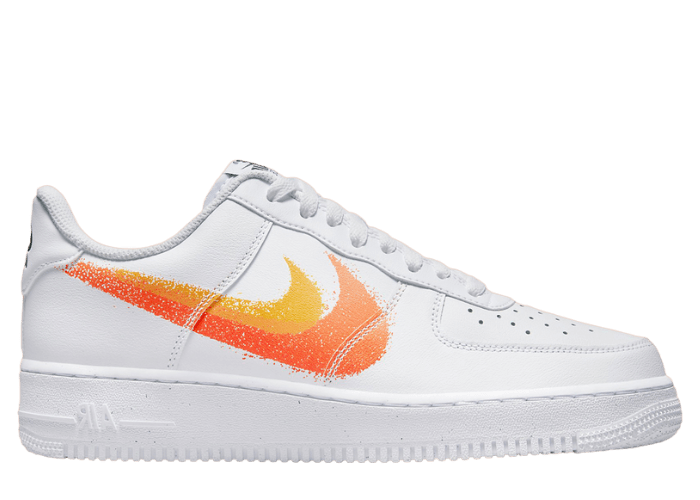 Nike Air Force 1 Low Spray Paint Swoosh White Orange Raffles and Release  Date