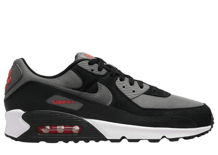 Nike Air Max 90 Black Flat Pewter Picante Red