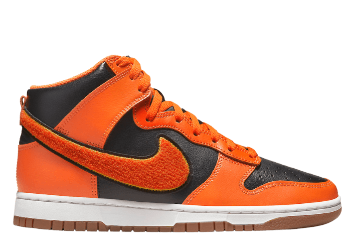 Nike Dunk High Chenille Swoosh Safety Orange