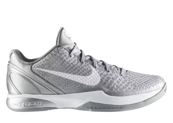 Nike Kobe 6 Metallic Silver Metallic Silver White