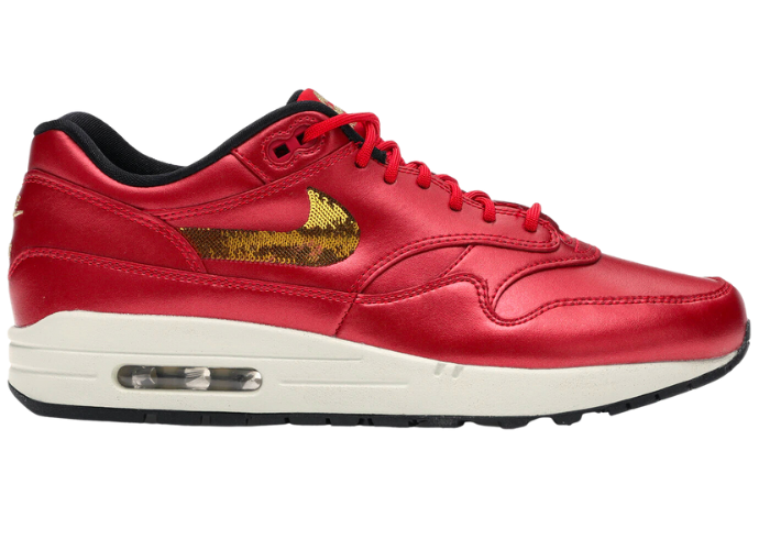 Nike Air Max 1 Red Gold Sequin (W)