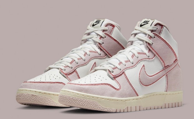 Barely Rose Denim Accents This Nike Dunk High 85