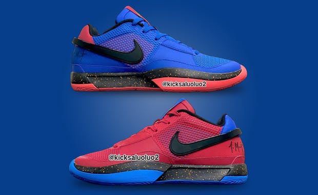 This Nike Ja 1 Takes On A Mismatched Game Royal University Red Color Scheme