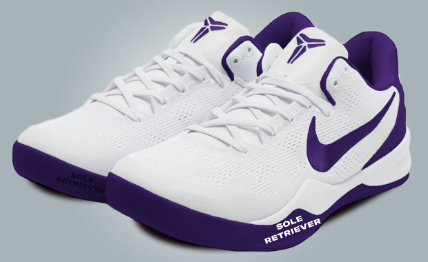 The Nike Kobe 8 Protro White Court Purple Channels the Lakers' Sunday White