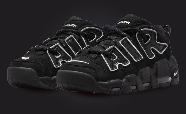 The AMBUSH x Nike Air More Uptempo Low Black White Releases October 6