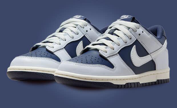 The Kids' Exclusive Nike Dunk Low Football Grey Midnight Navy Releases Holiday 2023