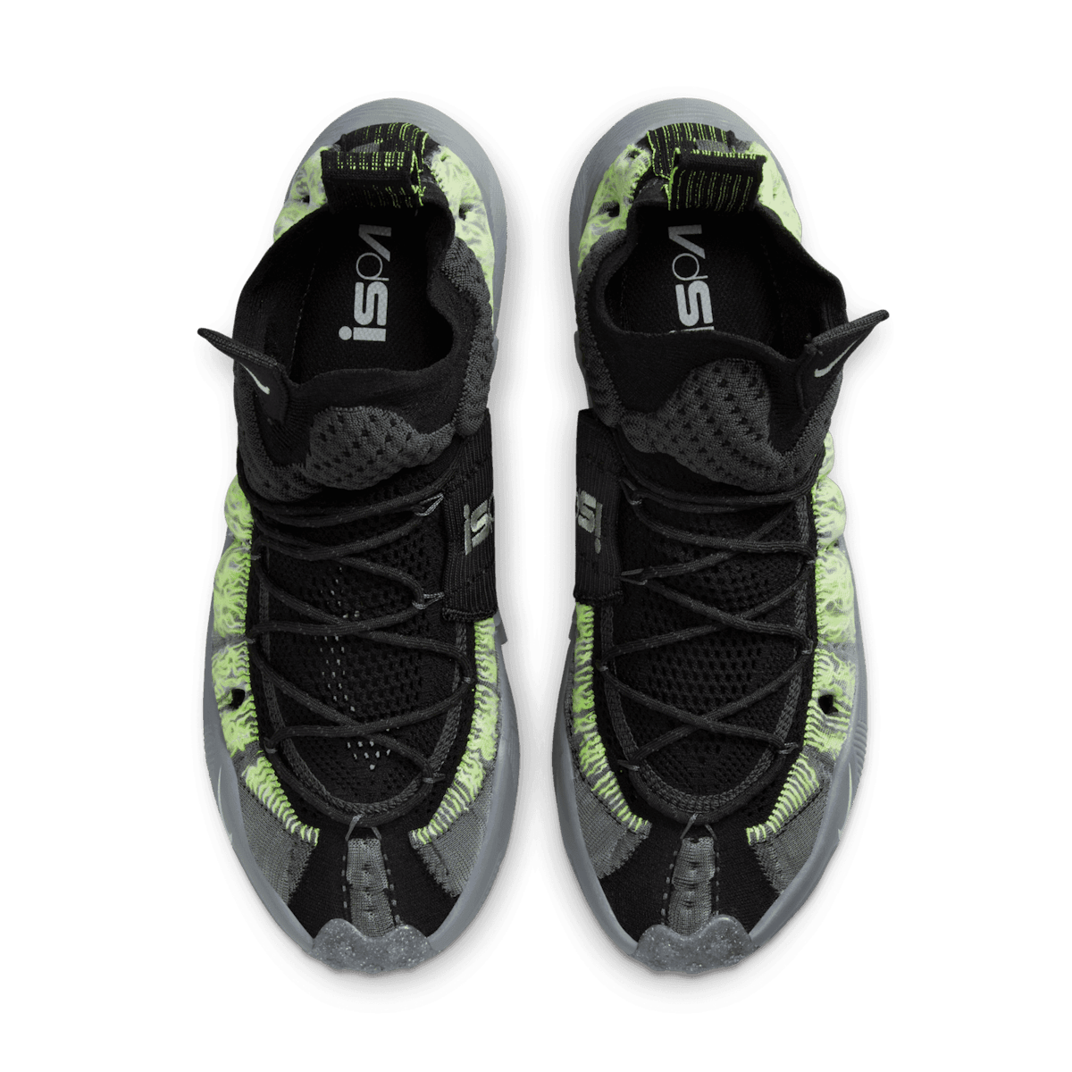 Nike ISPA Sense Flyknit Black Green Angle 1