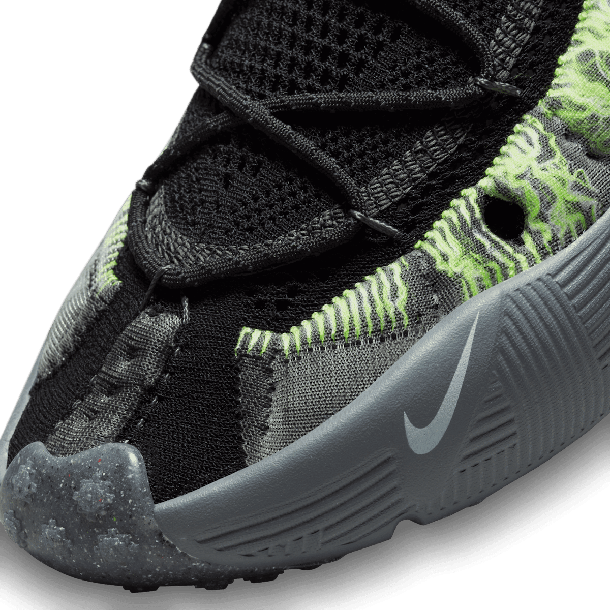 Nike ISPA Sense Flyknit Black Green Angle 4