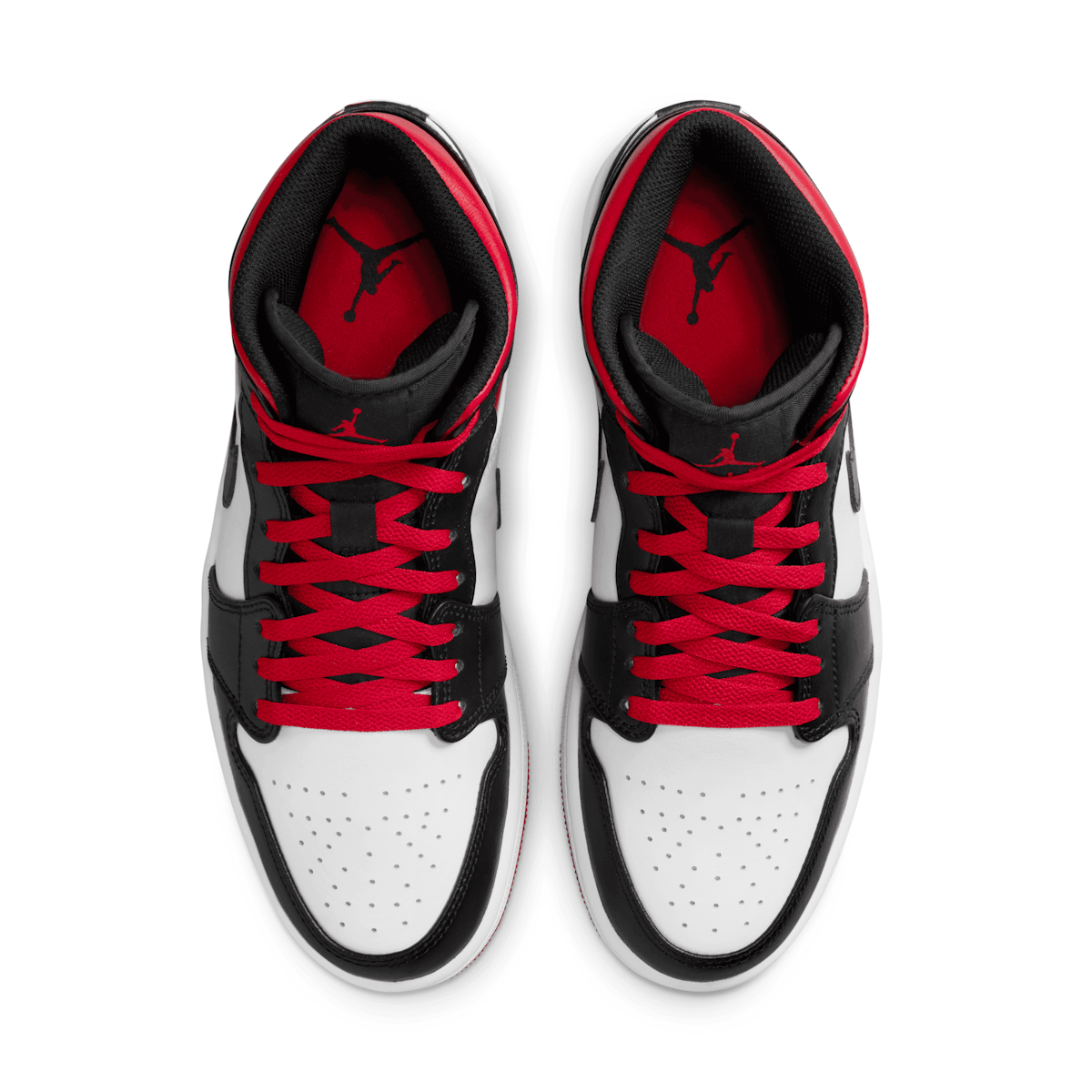 Air Jordan 1 Mid White Gym Red Black Angle 1