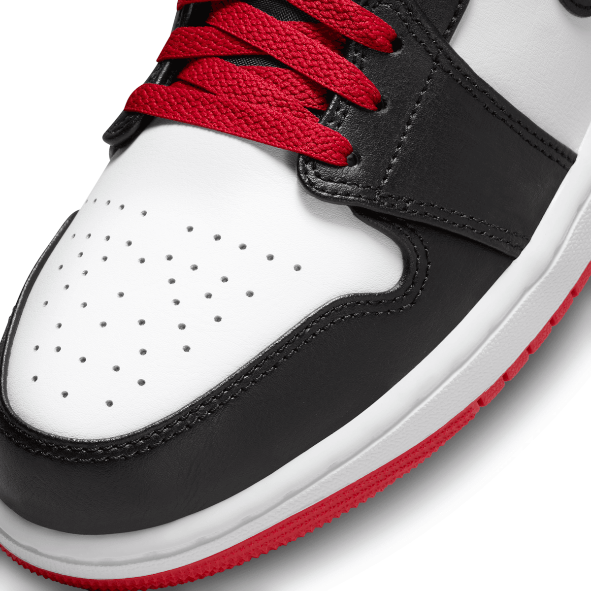 Air Jordan 1 Mid White Gym Red Black Angle 3