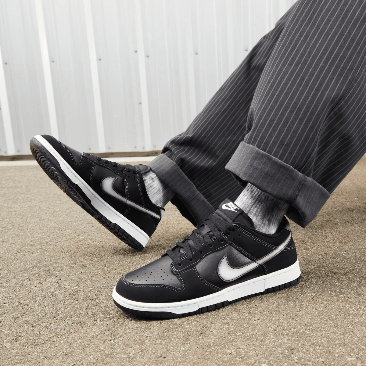 Nike Dunk Low Black White Anthracite Angle 0