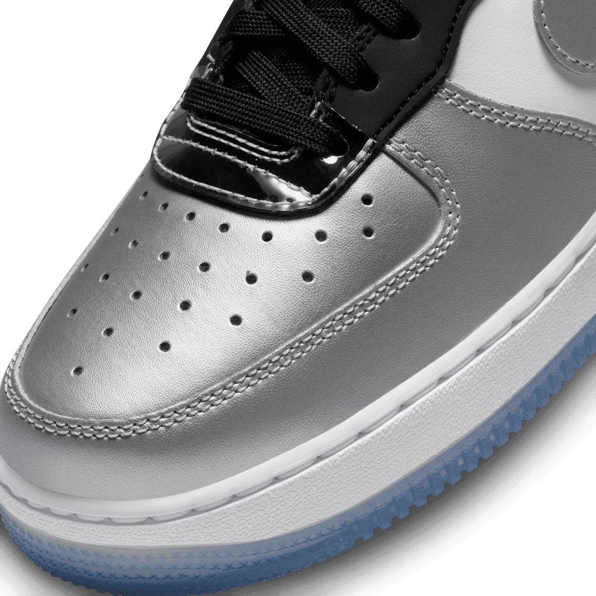 Nike Air Force 1 '07 Low Metallic Silver Black (W) Angle 4