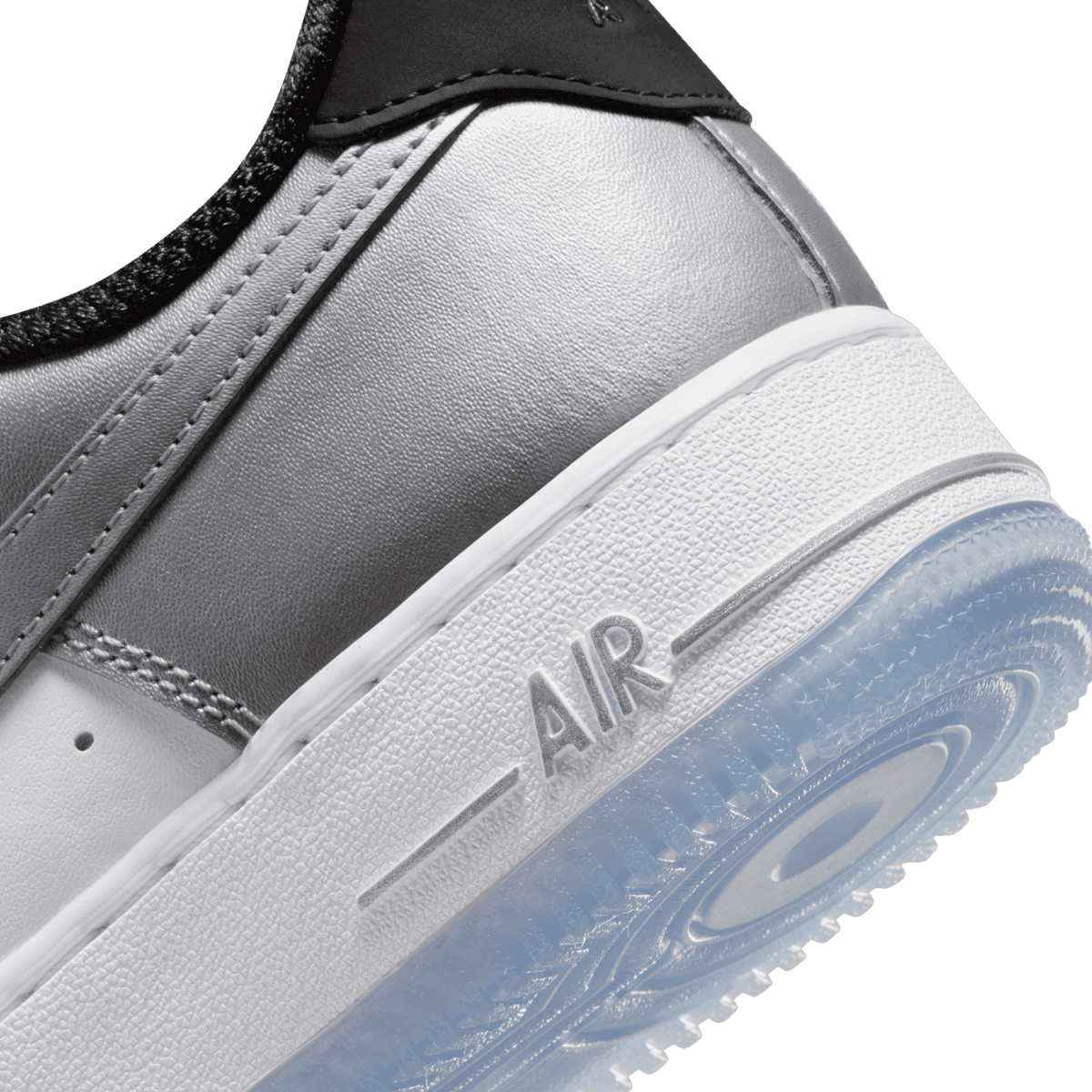 Nike Air Force 1 '07 Low Metallic Silver Black (W) Angle 5