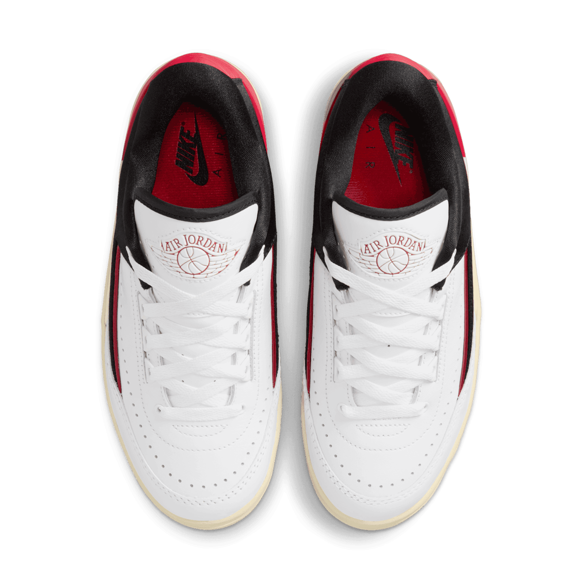 Air Jordan 2 Low Retro White University Red Black (W) Angle 1