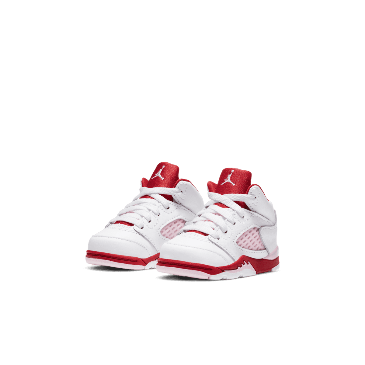 Air Jordan 5 Retro White Pink Red (TD) Angle 2