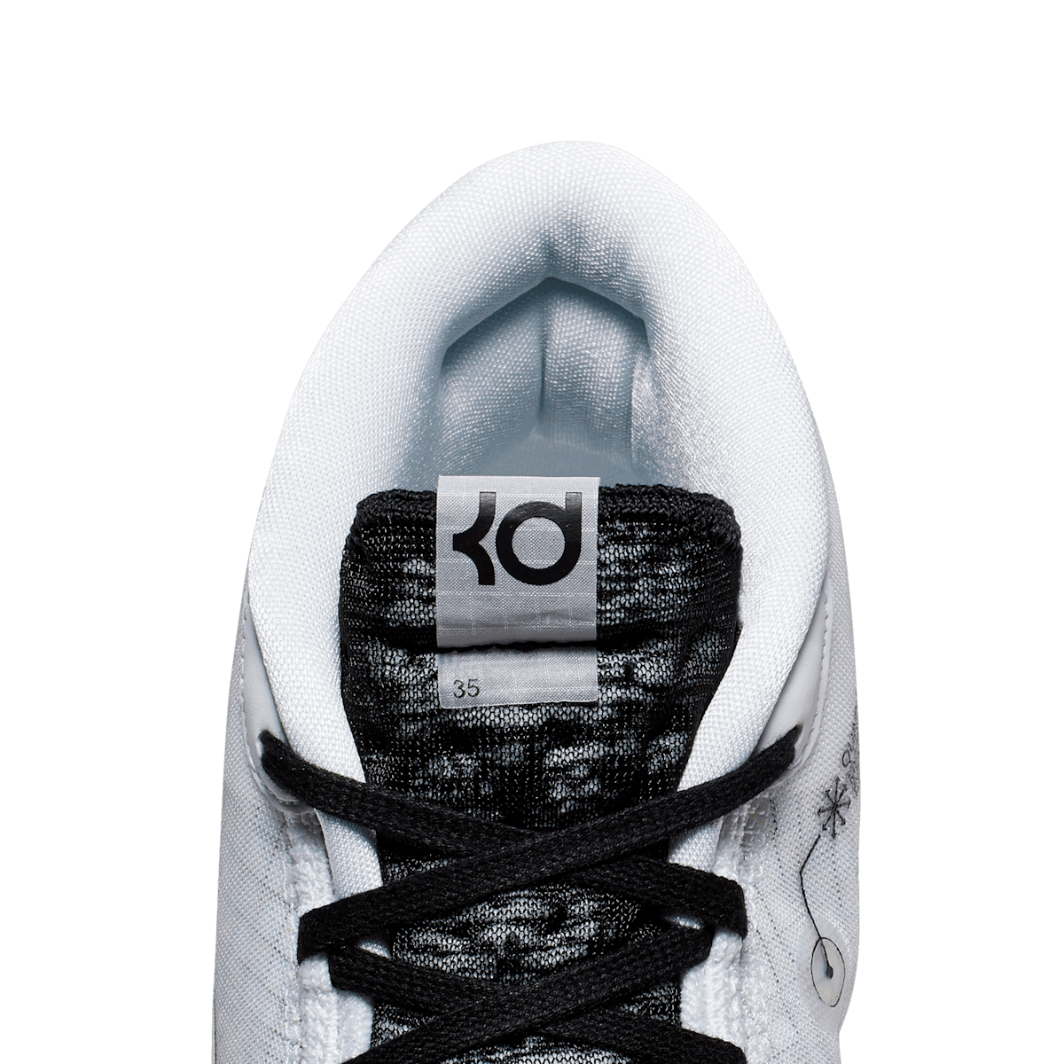 Nike KD 12 TB White Black Angle 7