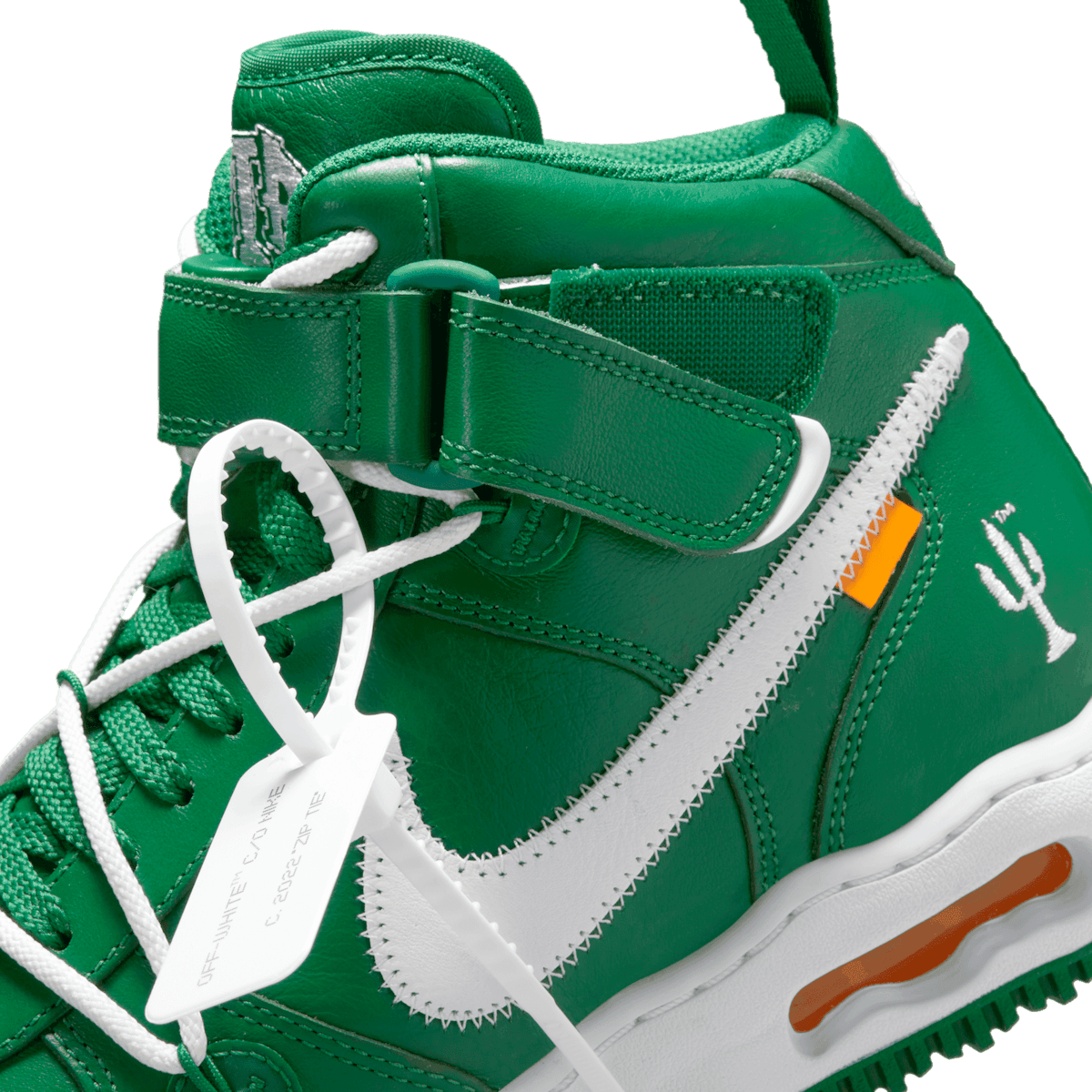 Nike Air Force 1 Mid Off-White Pine Green Angle 6
