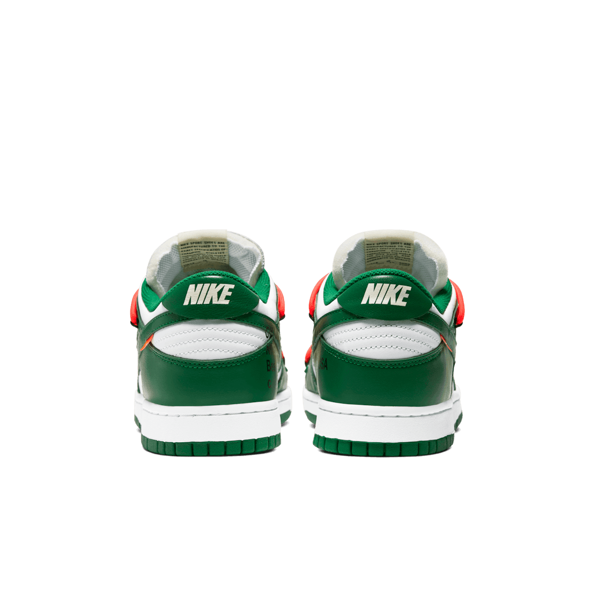 Nike Dunk Low Off-White Pine Green Angle 3