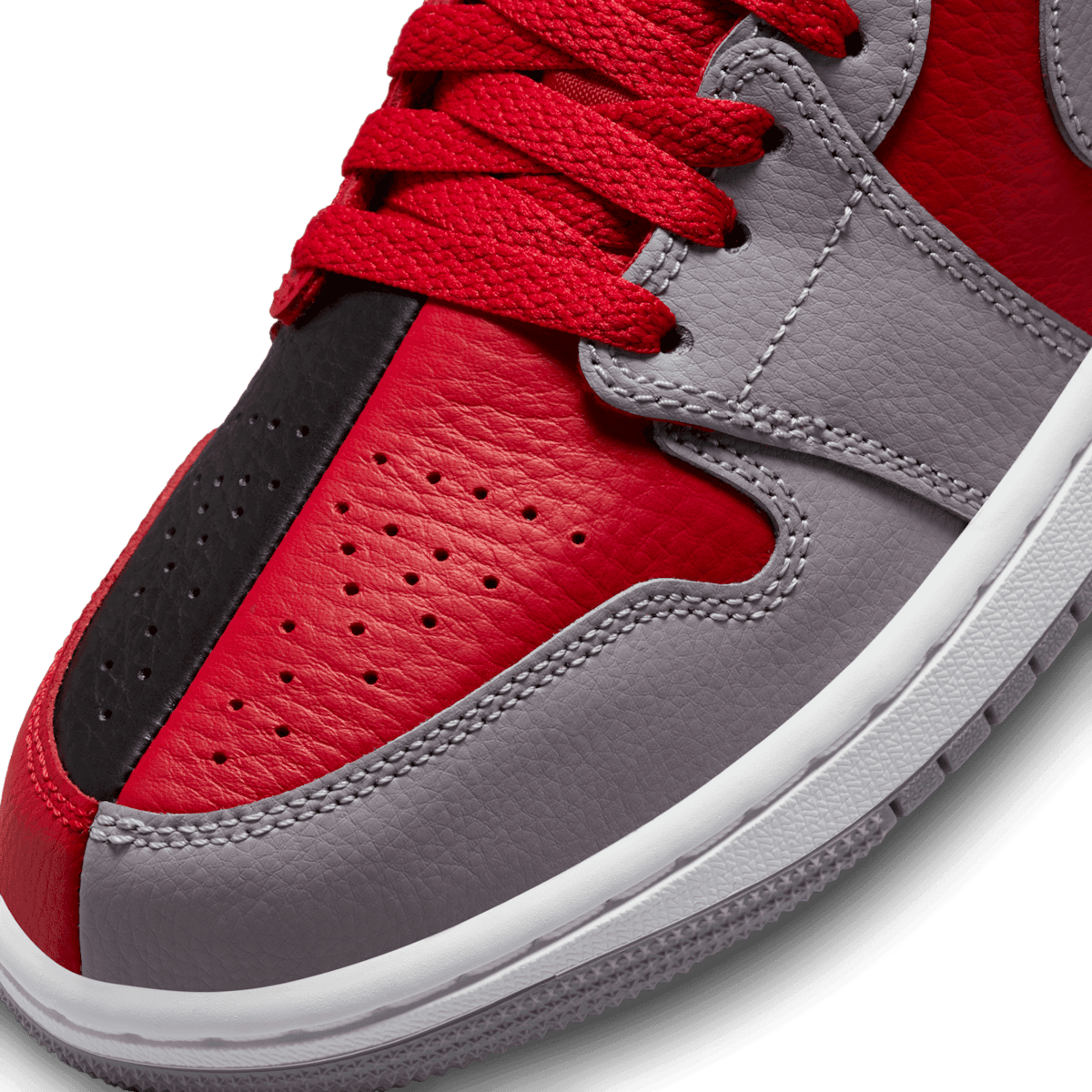 Air Jordan 1 Low Split Gym Red Cement Grey Black (W) Angle 4