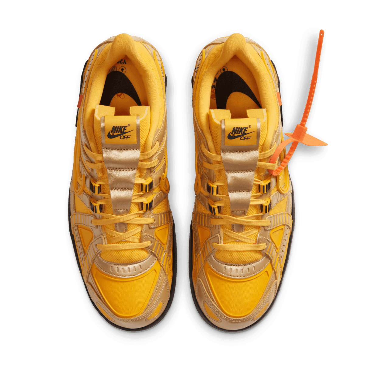 Nike Air Rubber Dunk Off-White University Gold Angle 1