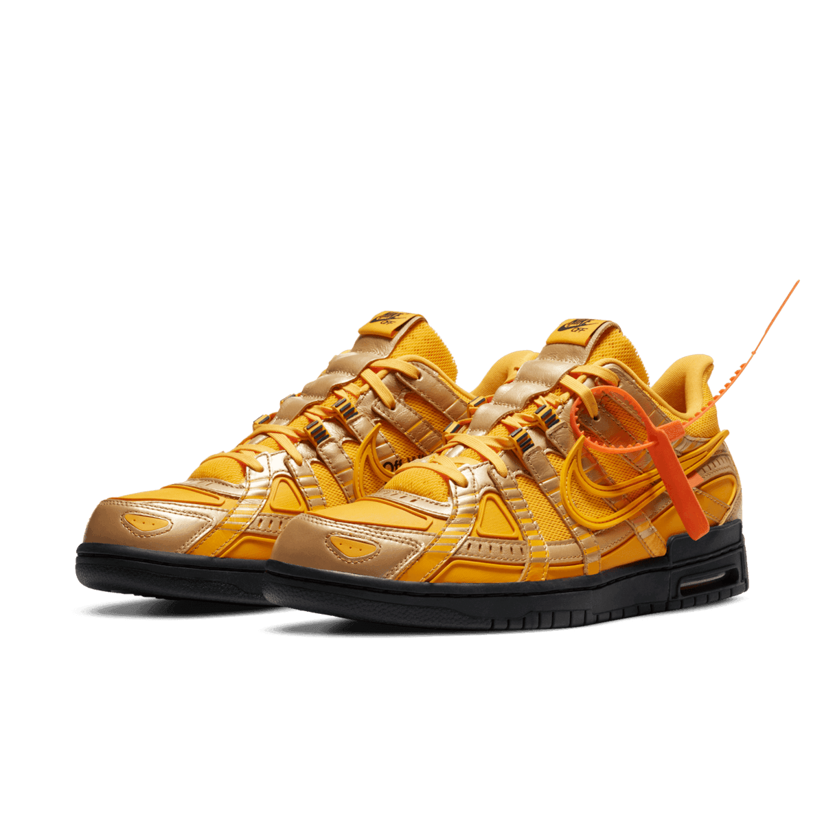 Nike Air Rubber Dunk Off-White University Gold Angle 2