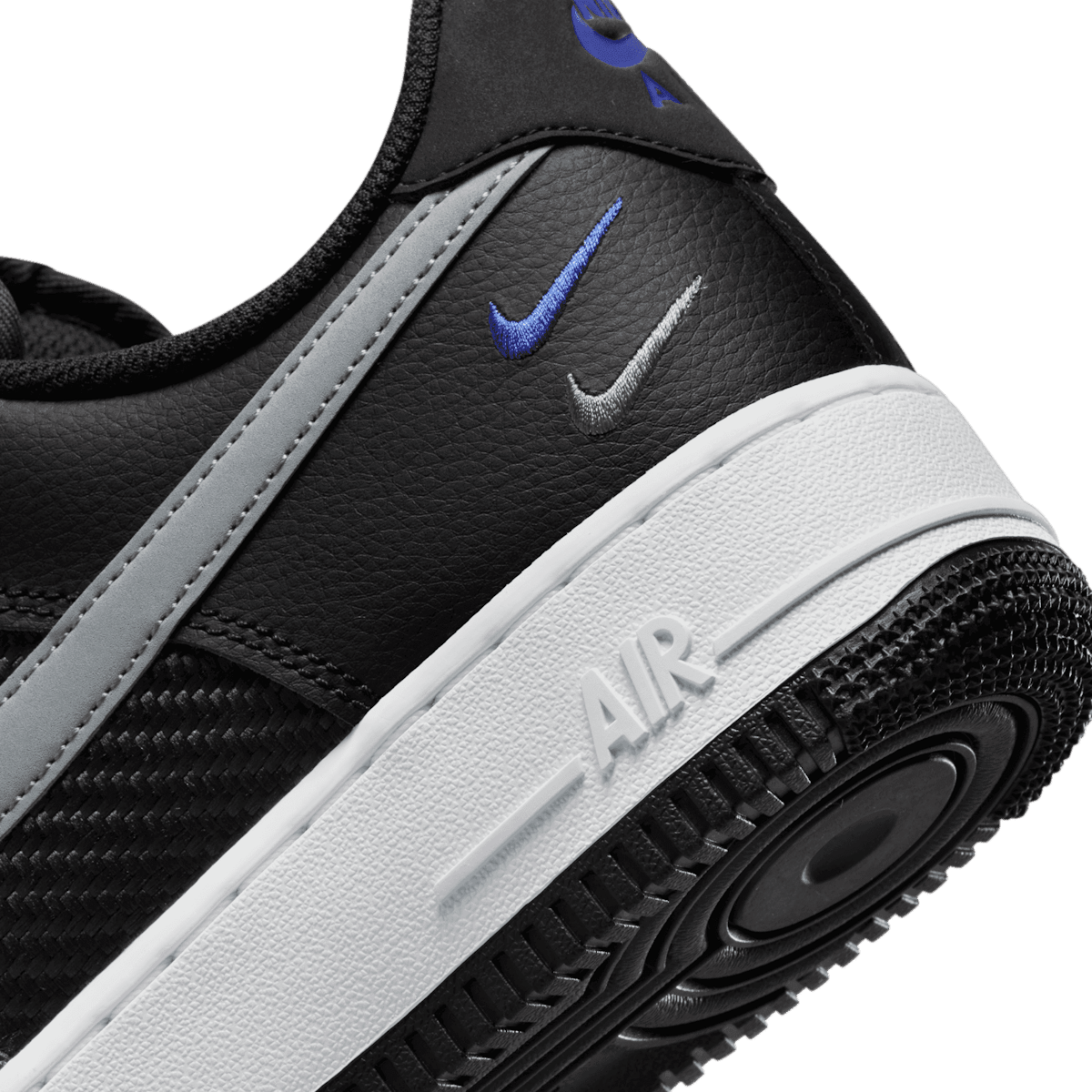 Nike Air Force 1 Low Black Flat Pewter Midnight Navy Angle 6