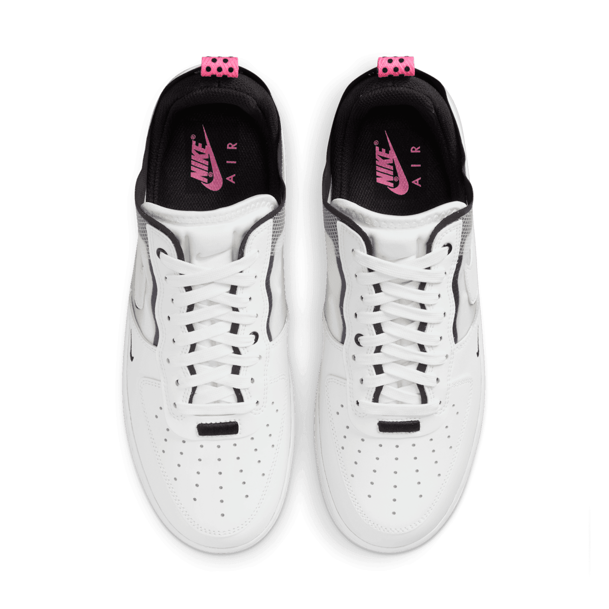 Nike Air Force 1 React White Black Pink Spell Angle 1