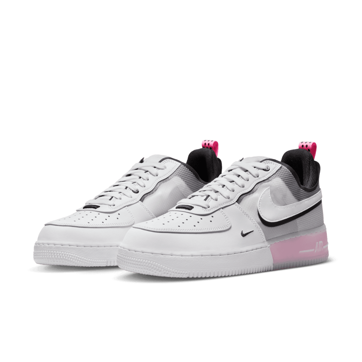 Nike Air Force 1 React White Black Pink Spell Angle 2