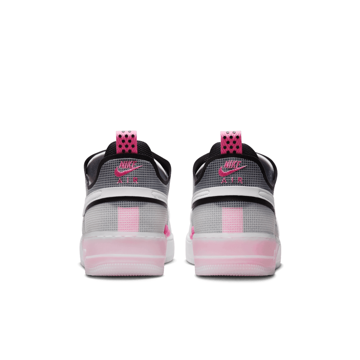 Nike Air Force 1 React White Black Pink Spell Angle 3