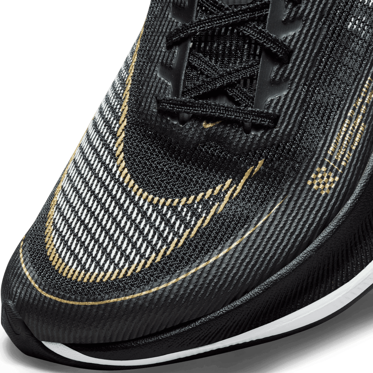 Nike ZoomX Vaporfly Next% 2 Black Metallic Gold Coin (W) Angle 4