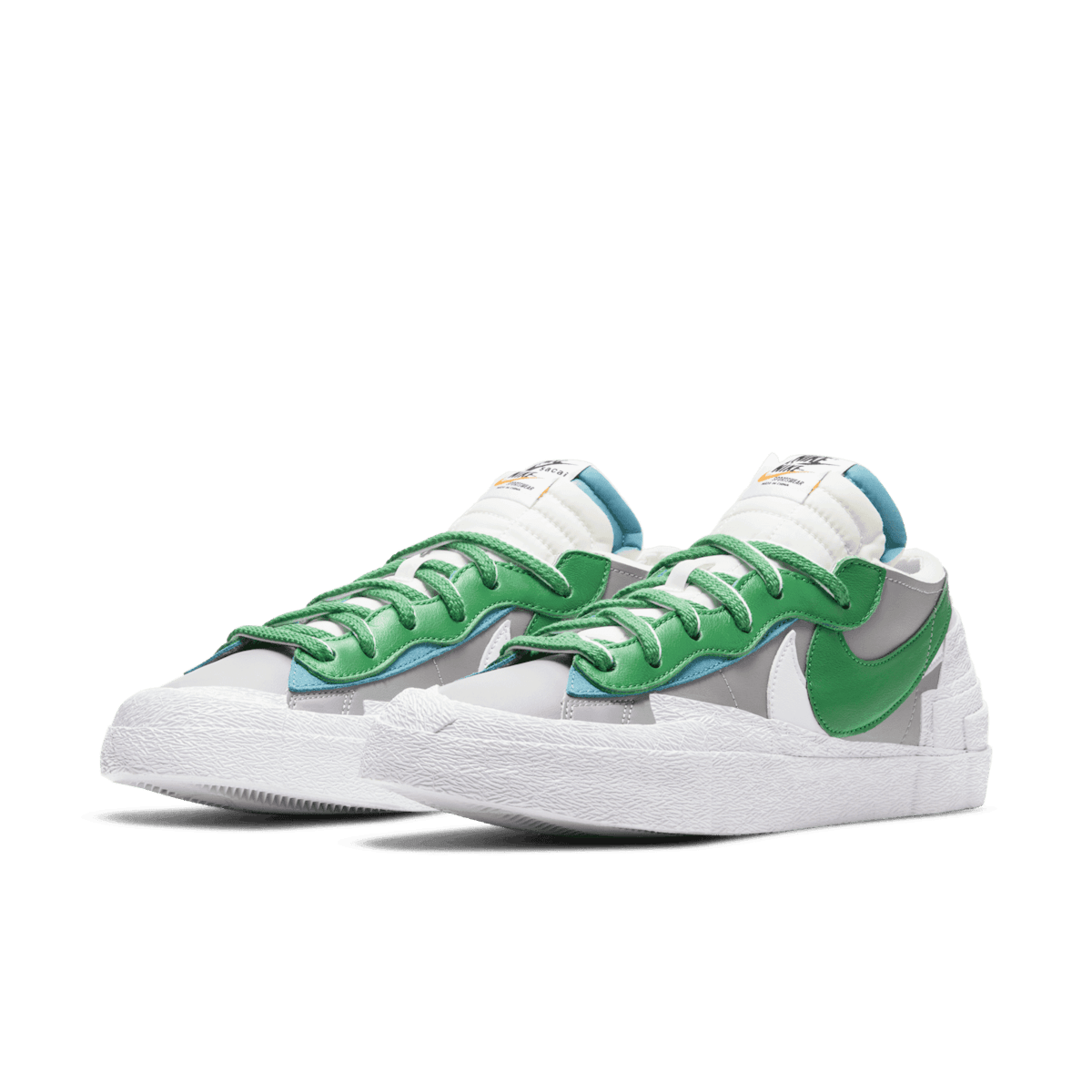 Nike Blazer Low sacai Medium Gray Classic Green Angle 2