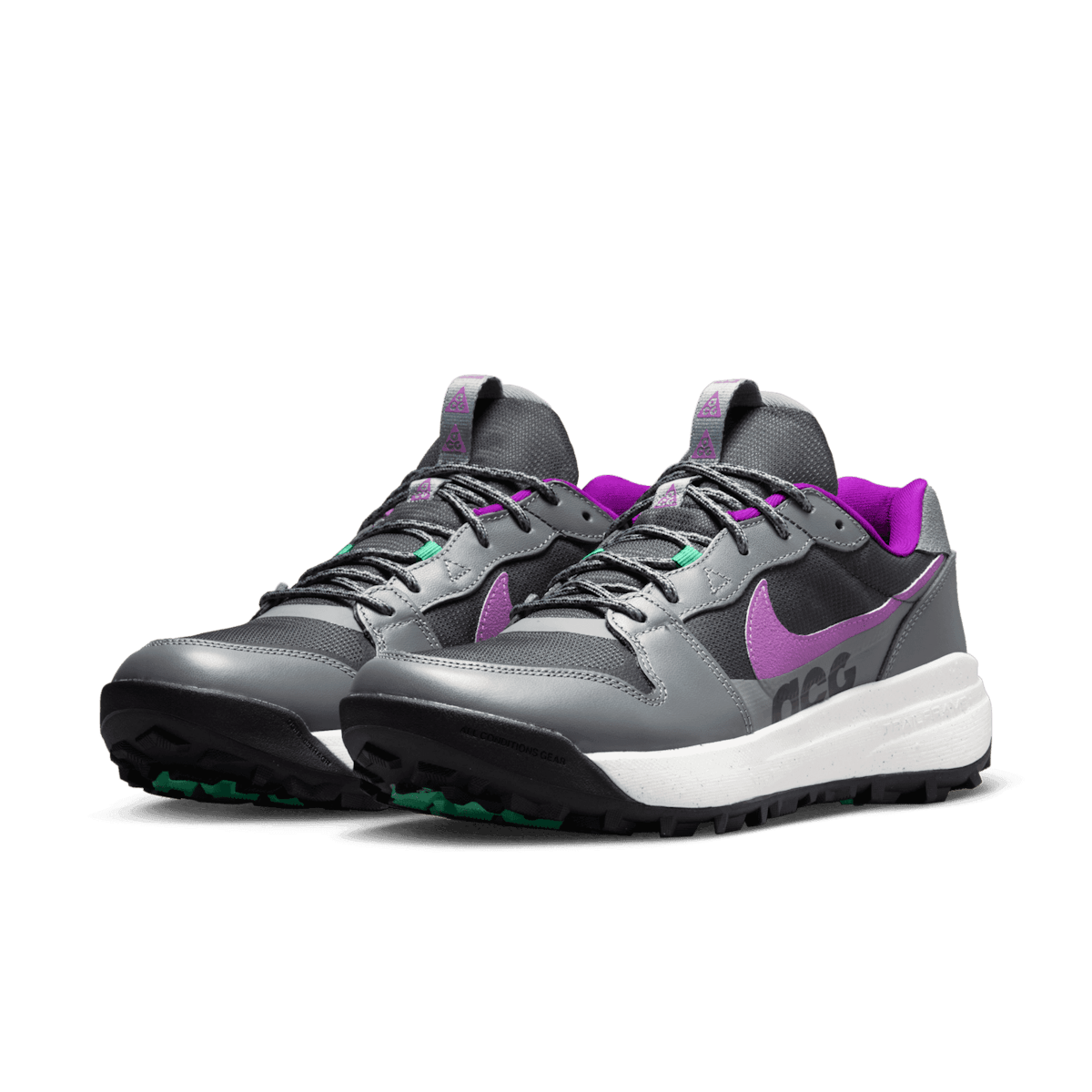 Nike ACG Lowcate Smoke Grey Dark Smoke Grey Vivid Purple Angle 3