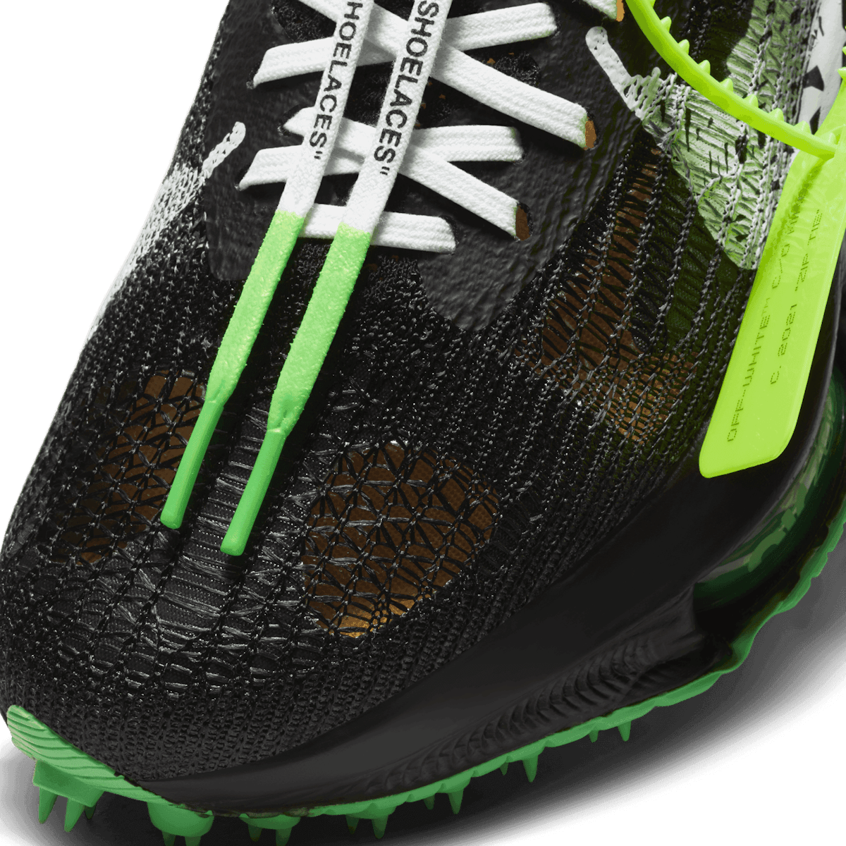 Nike Air Zoom Tempo NEXT% Off-White Black Scream Green Angle 4