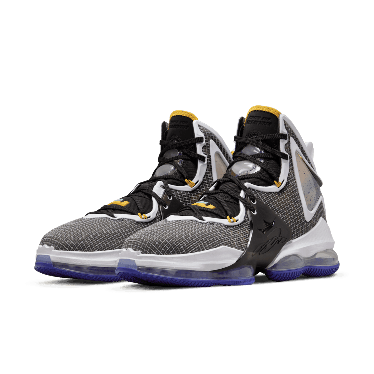 Nike LeBron 19 Basketball Shoes in Black Angle 2