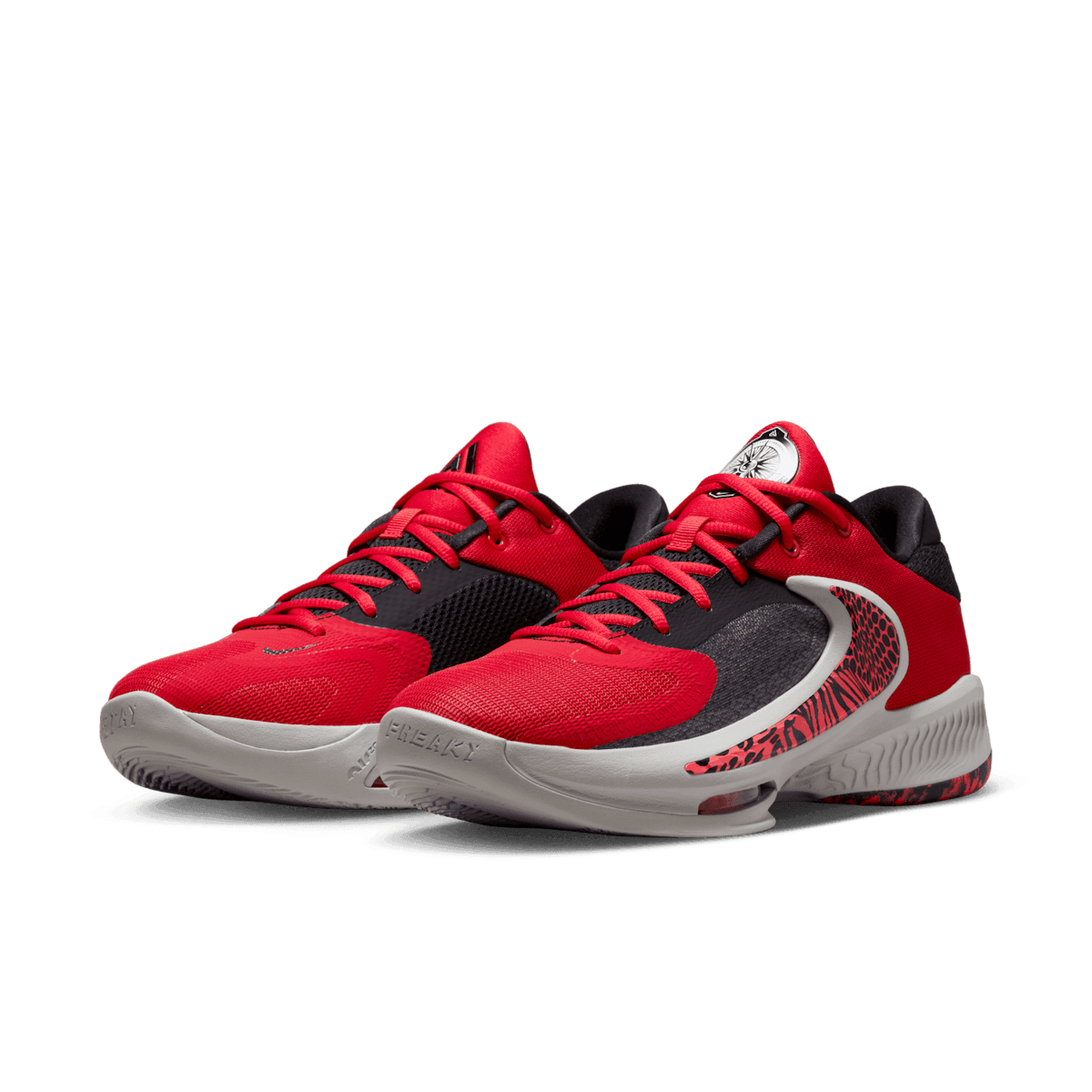 Nike Zoom Freak 4 "Safari" Basketball Shoes in Red Angle 2