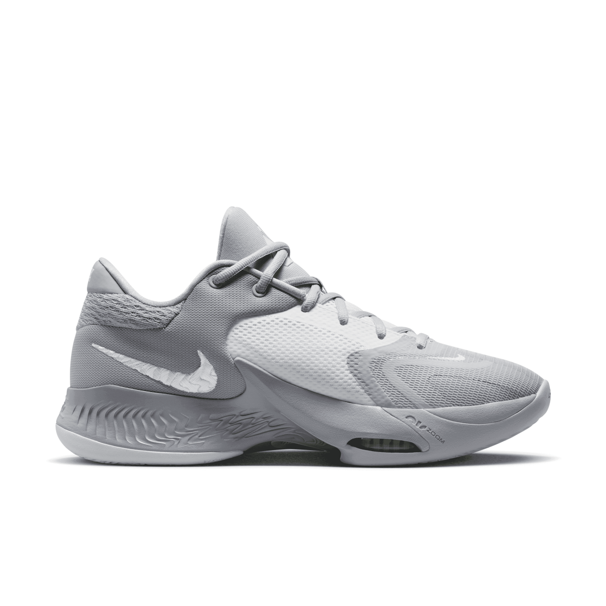 Nike Zoom Freak 4 (Team) Basketball Shoes in Grey Angle 1