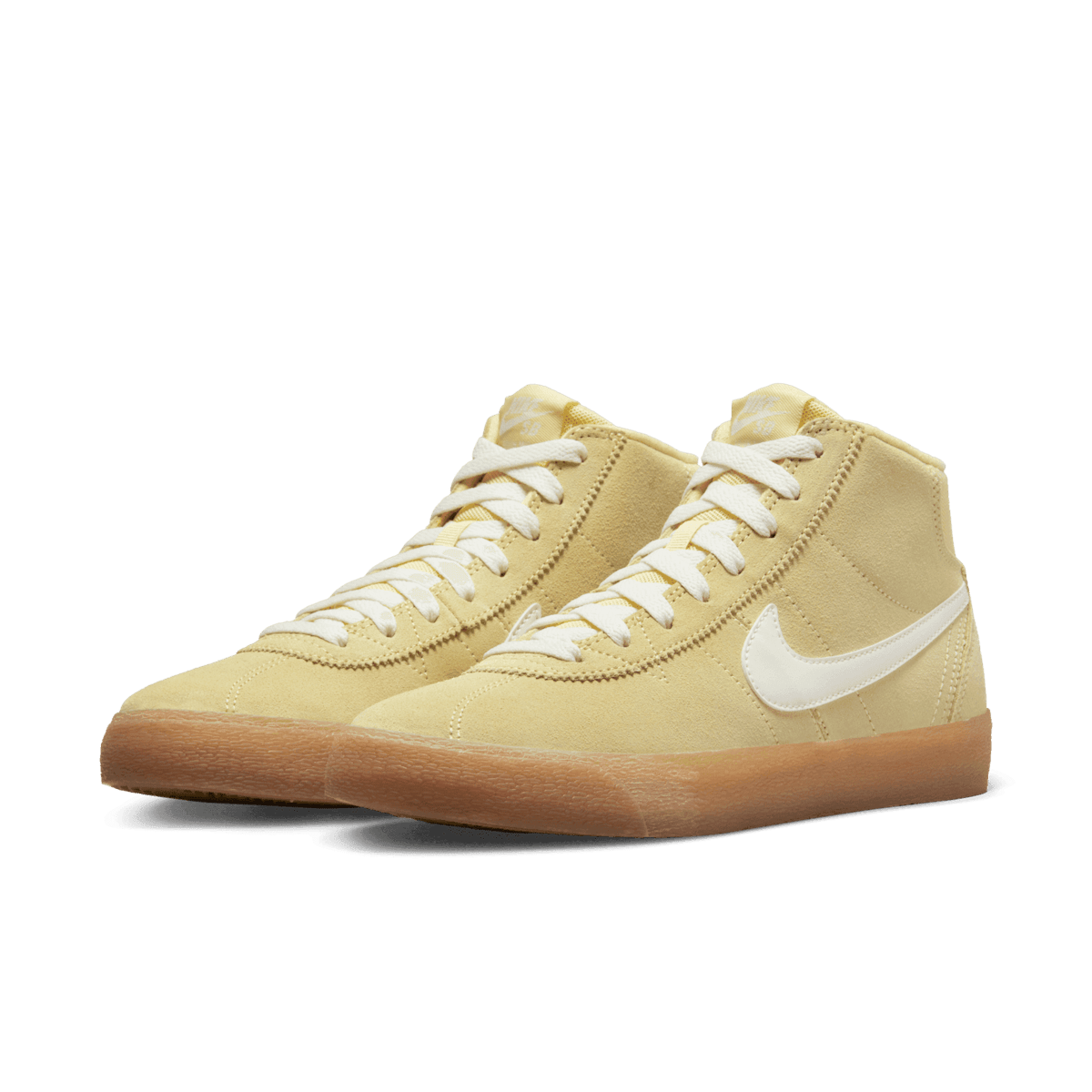 Nike SB Bruin High Skate Shoes in Yellow Angle 2