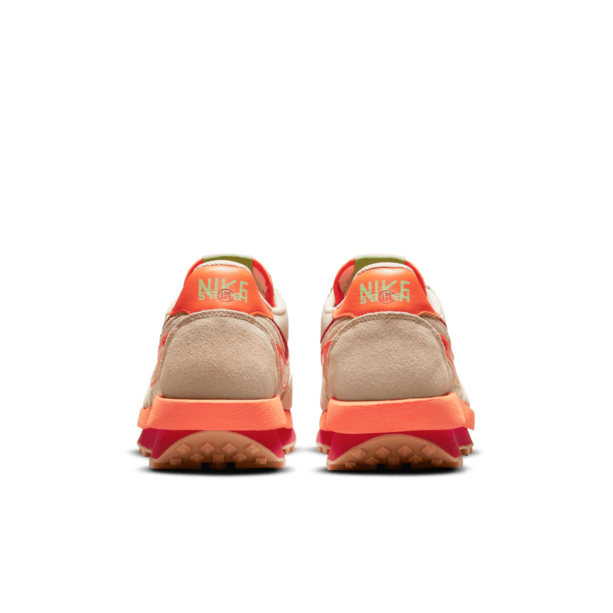 Nike LD Waffle sacai CLOT Net Orange Blaze Angle 3