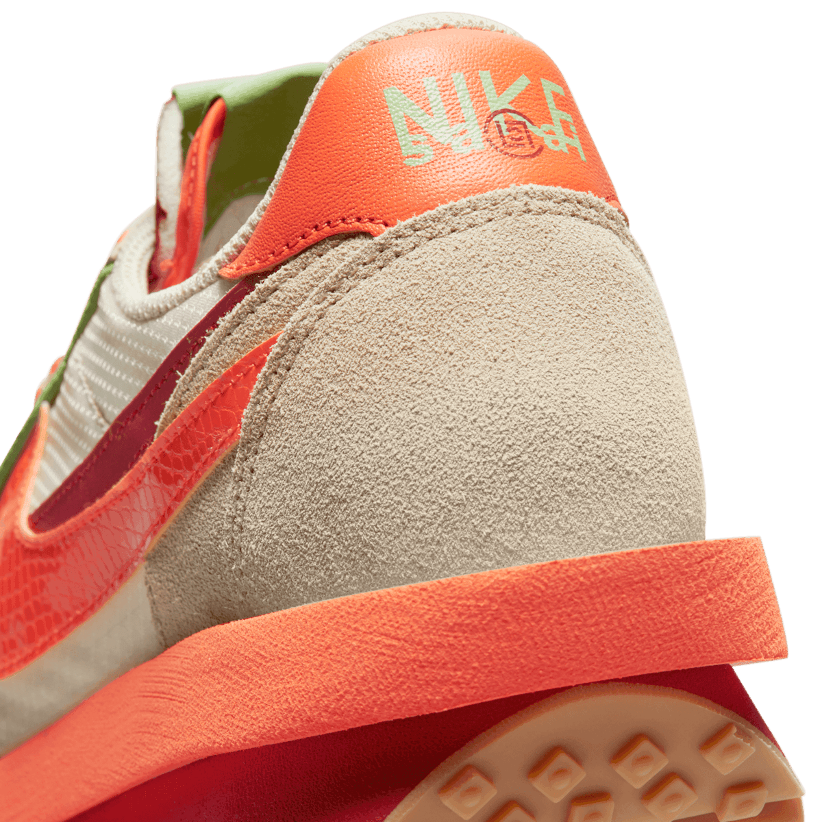 Nike LD Waffle sacai CLOT Net Orange Blaze Angle 7
