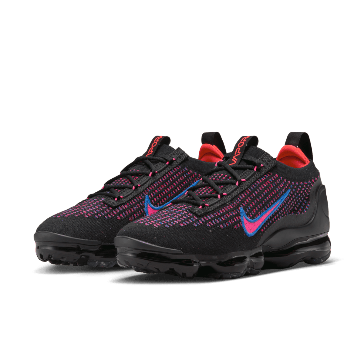 Nike Air VaporMax 2021 Flyknit Shoes in Black Angle 2
