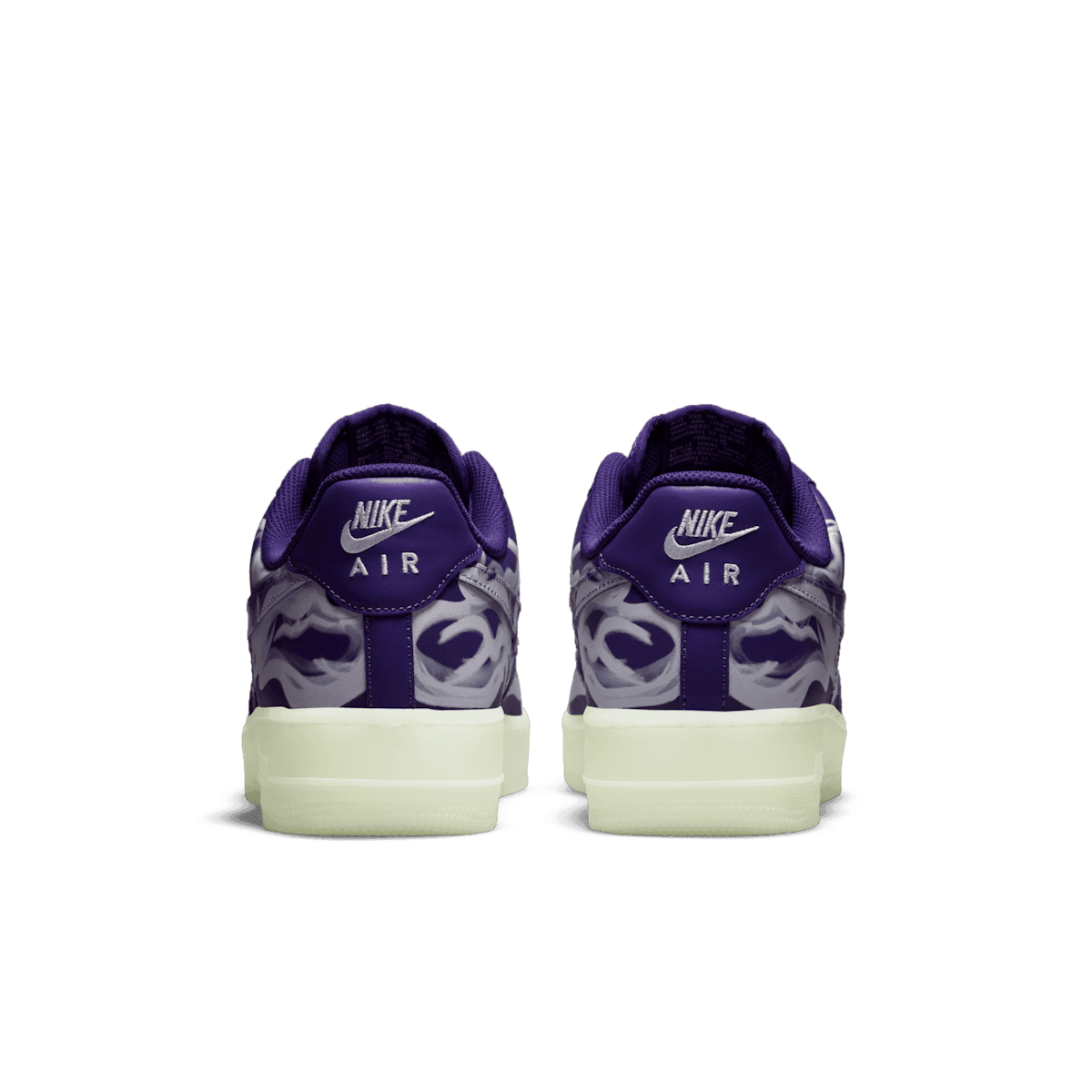 Nike Air Force 1 Low 07 QS Purple Skeleton Halloween (2021) Angle 3