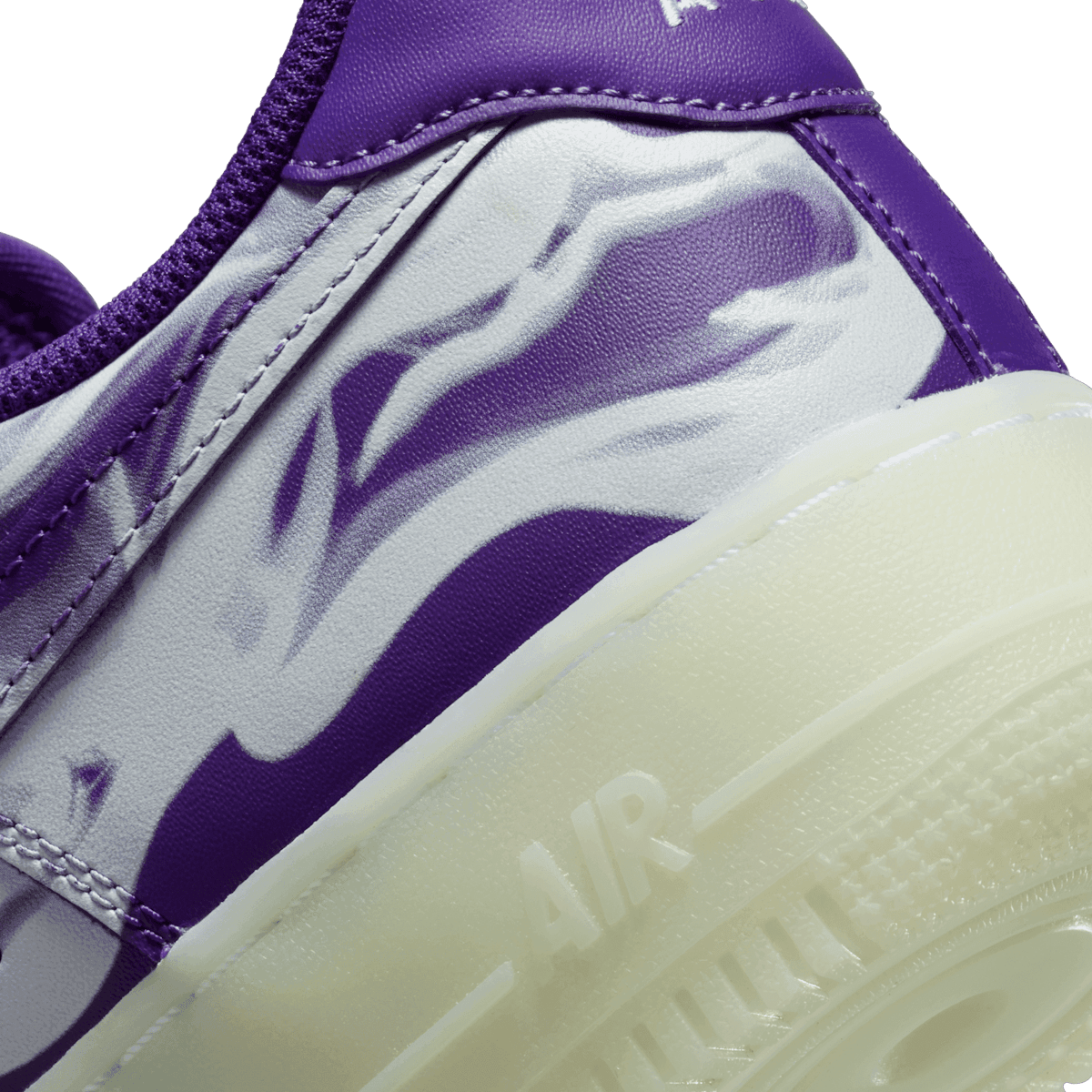 Nike Air Force 1 Low 07 QS Purple Skeleton Halloween (2021) Angle 5