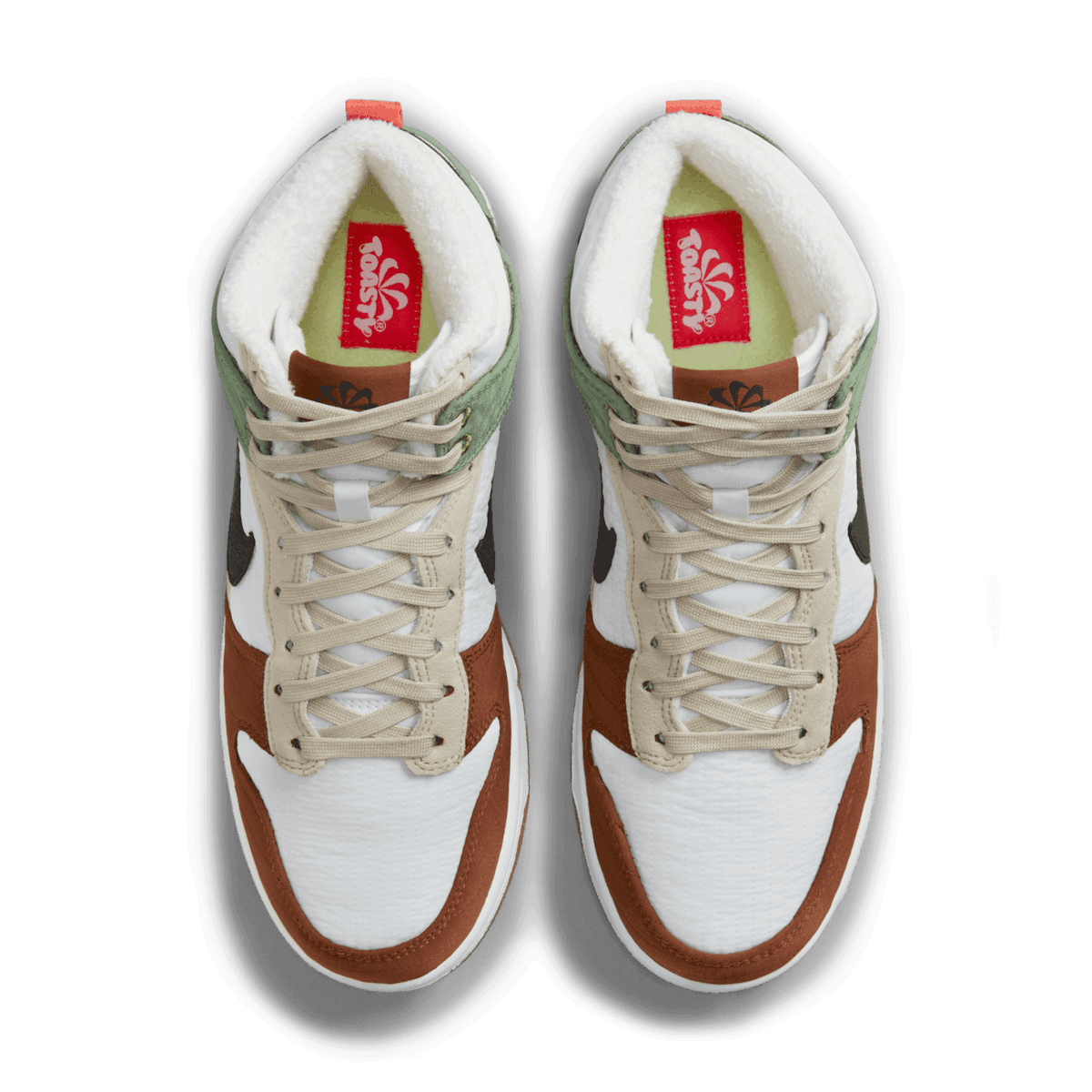 Nike Dunk High Toasty White Brown Green (W) Angle 1