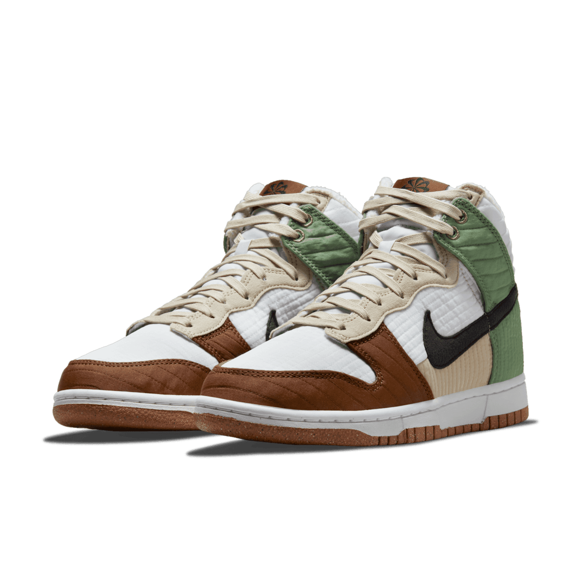 Nike Dunk High Toasty White Brown Green (W) Angle 2