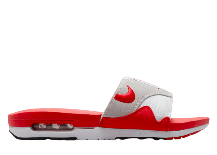 Nike Air Max 1 Slide White Red Neutral Grey