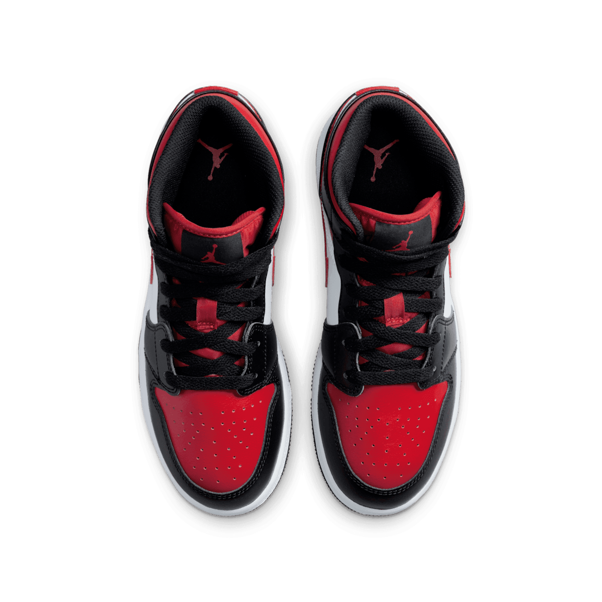 Air Jordan 1 Mid Black Fire Red (GS) - 554725-079 Raffles and