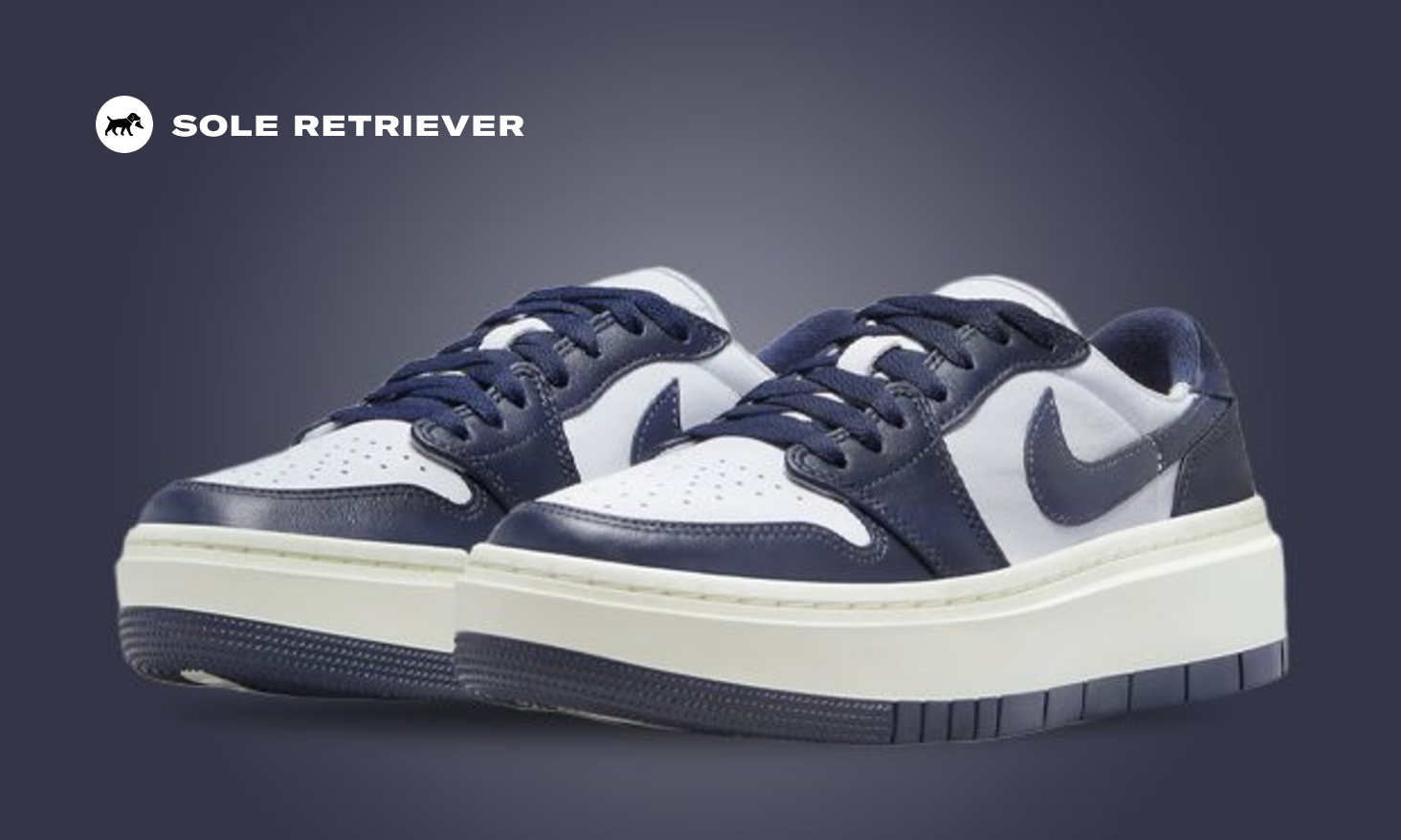 安価 ワタナベ Air This Jordan Navy Midnight Classic A In Comes Low Elevate 1 シューズ(男性用)