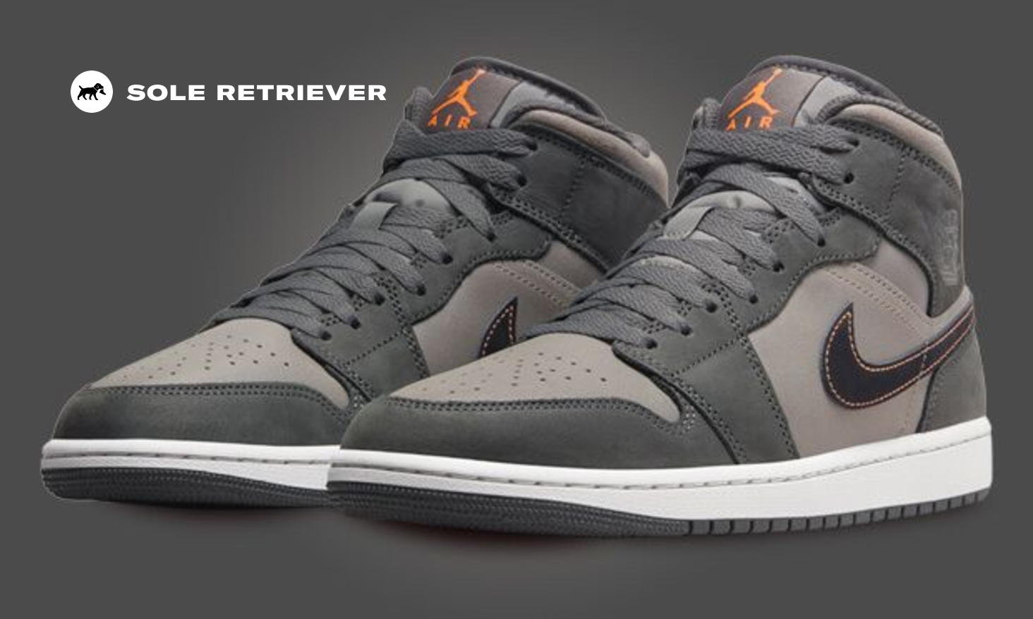 Air Jordan 1 Mid Grey/Orange FQ8338-017