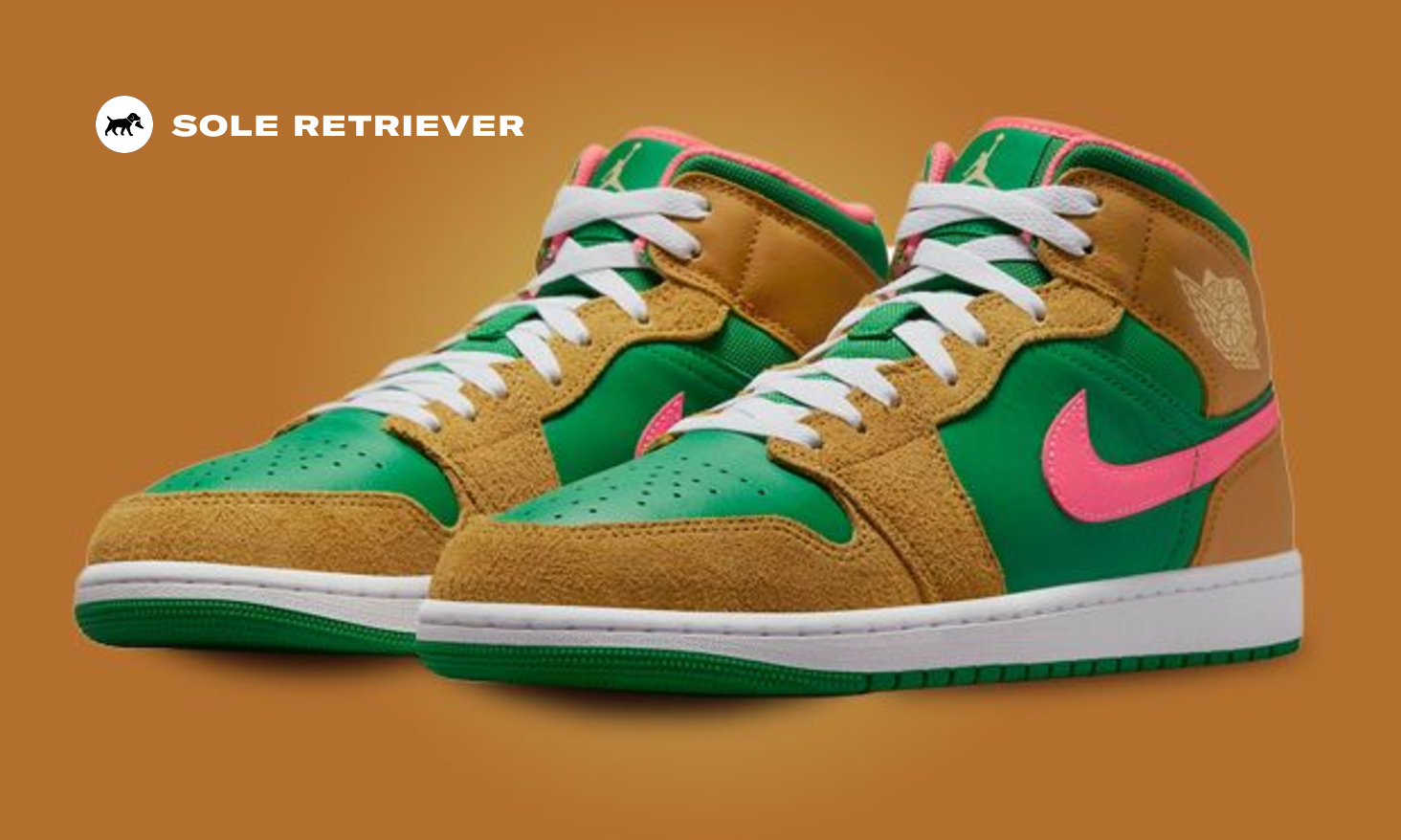 Nike Air Jordan 1 Mid SE *Wheat / Watermelon* *GS* – buy now at Asphaltgold  Online Store!