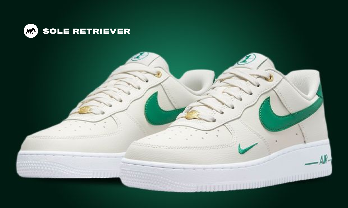 Bold Malachite Swooshes Feature On The Nike Air Force 1 Low 40th 